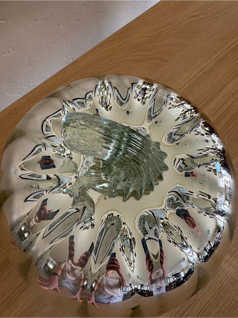 Pottery Barn Handblown Reflective Silver Mercury Glass Pumpkin Large Size NWT